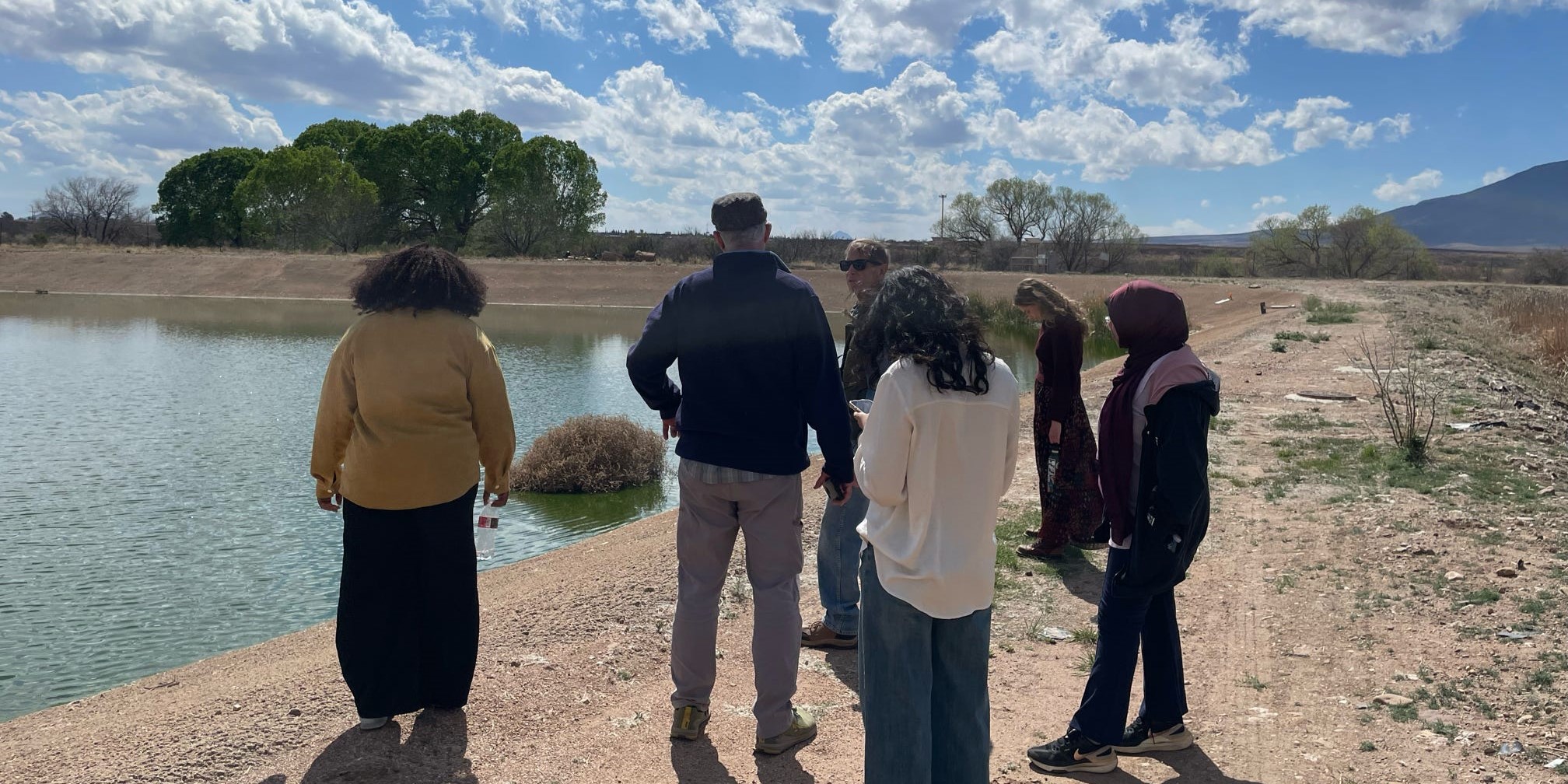 Students looking at a water source in Bisbee AZ